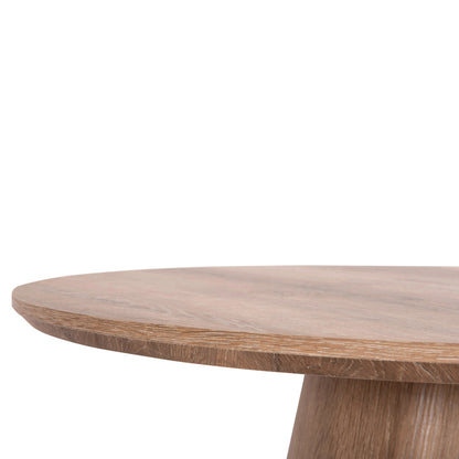 COFFEE TABLE KARAN HM18028 MDF IN NATURAL WOOD COLOR Φ80x45,5Hcm.