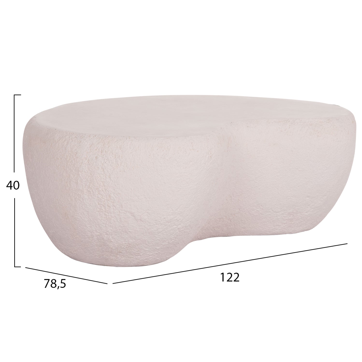 COFFEE TABLE GERSON HM18151.02L FIBER CEMENT IN WHITE--122x78,5x40Hcm.