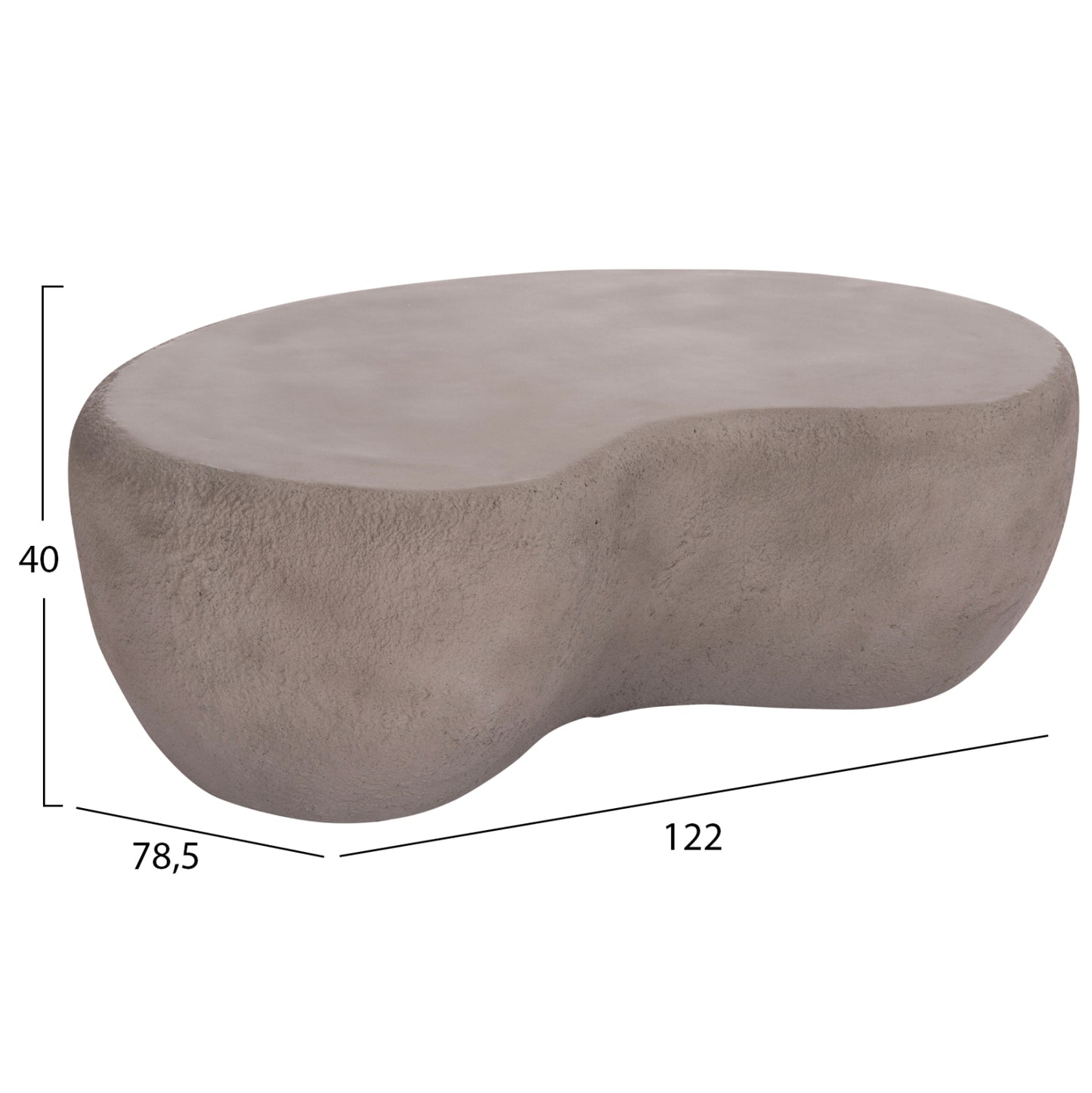 COFFEE TABLE GERSON HM18151.03L FIBER CEMENT IN GREY--122x78,5x40Hcm.