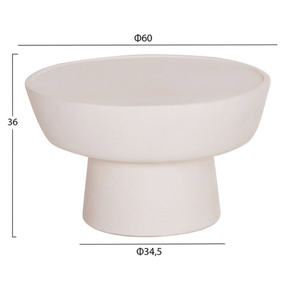 COFFEE TABLE PIRSON HM18155.02 FIBER CEMENT IN WHITE--Φ60x36Hcm.