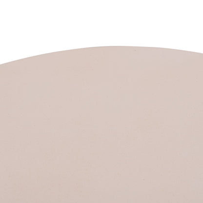 COFFEE TABLE ROUND ANNA HM18157.02 FIBER CEMENT IN WHITE-NATURAL RATTAN--Φ92x44.5Hcm.