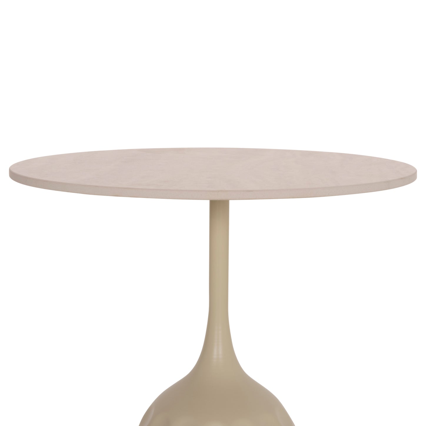 COFFEE TABLE LONGSTEM HM18317.04 METAL BASE IN CHAMPAGNE COLOR--CERAMIC TOP IN TRAVERTINE STONE Φ50