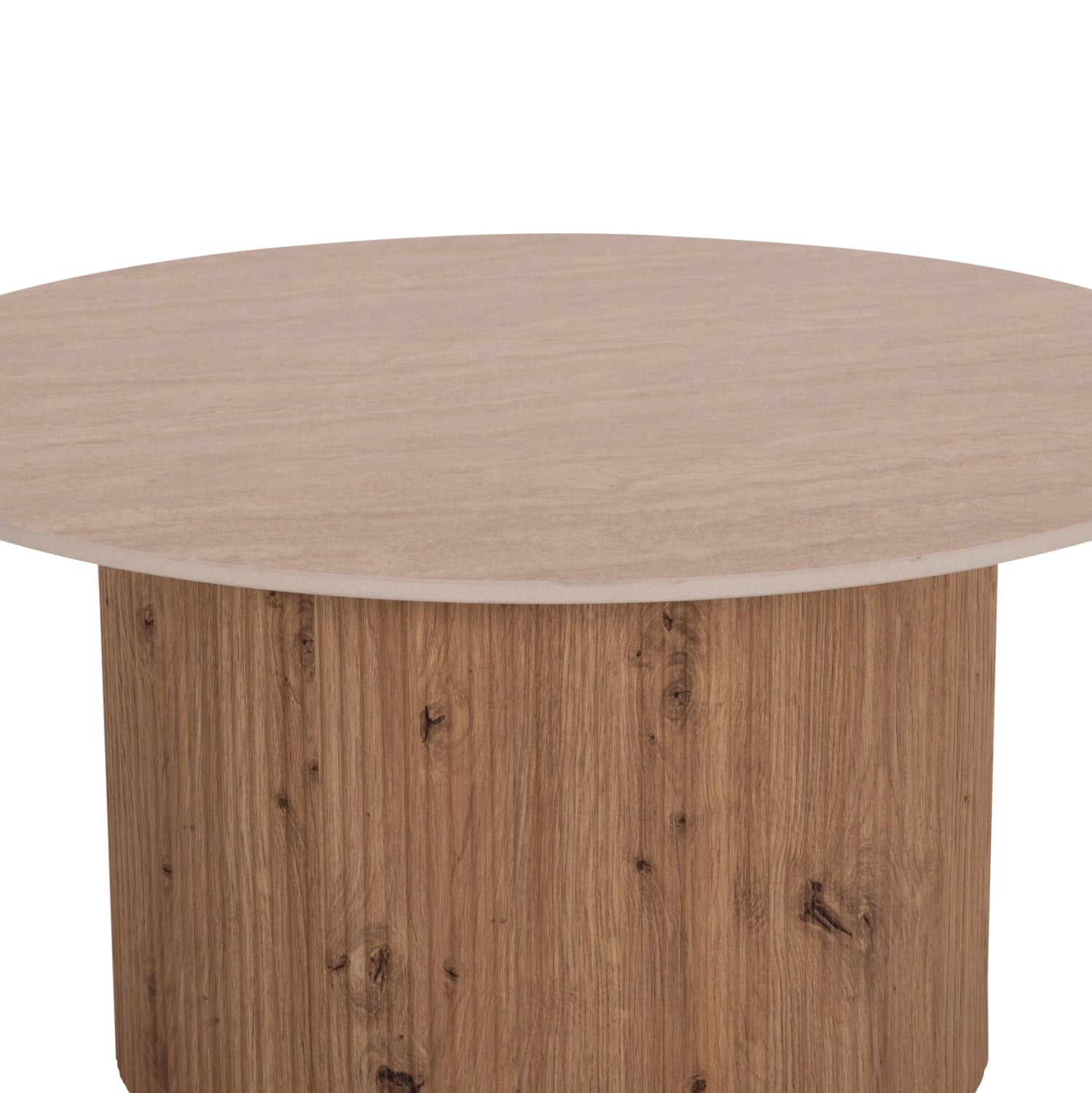 COFFEE TABLE TWIL HM18325 CERAMIC TOP IN TRAVERTINE STONE LOOK--MDF BASE Φ80x40Hcm.
