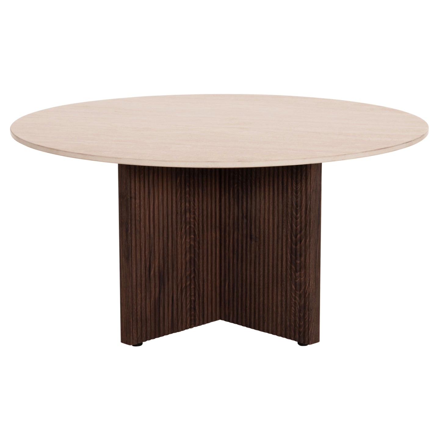COFFEE TABLE SKY HM18329 CERAMIC TOP WITH TRAVERTINE STONE LOOK--MDF BASE Φ80x40H