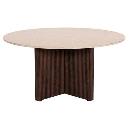 COFFEE TABLE SKY HM18329 CERAMIC TOP WITH TRAVERTINE STONE LOOK--MDF BASE Φ80x40H
