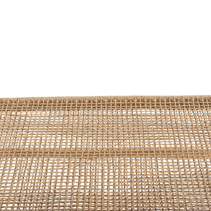 COFFEE TABLE LONDER HM5985 TEAK WOOD-SYNTHETIC RATTAN-NATURAL 119x79.5x41Hm.