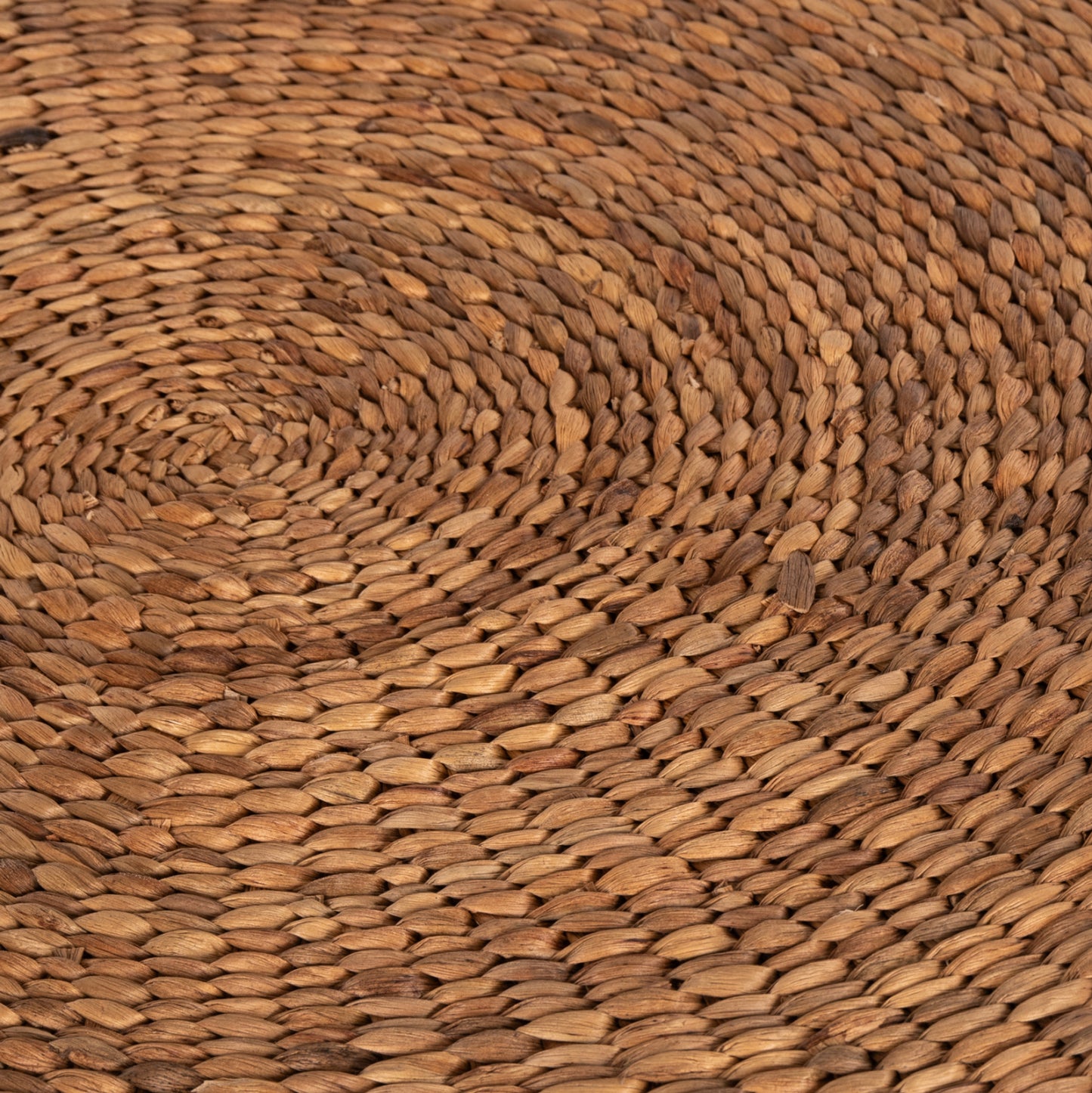 COFFEE TABLE ROUND ILION HM7868 WATER HYACINTH  IN BLACK-NATURAL COLOR Φ115x45Hcm.