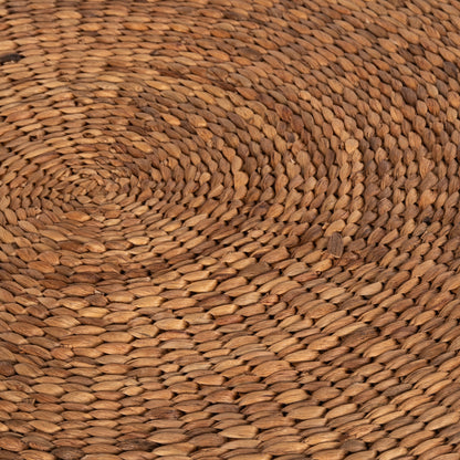 COFFEE TABLE ROUND ILION HM7868 WATER HYACINTH  IN BLACK-NATURAL COLOR Φ115x45Hcm.