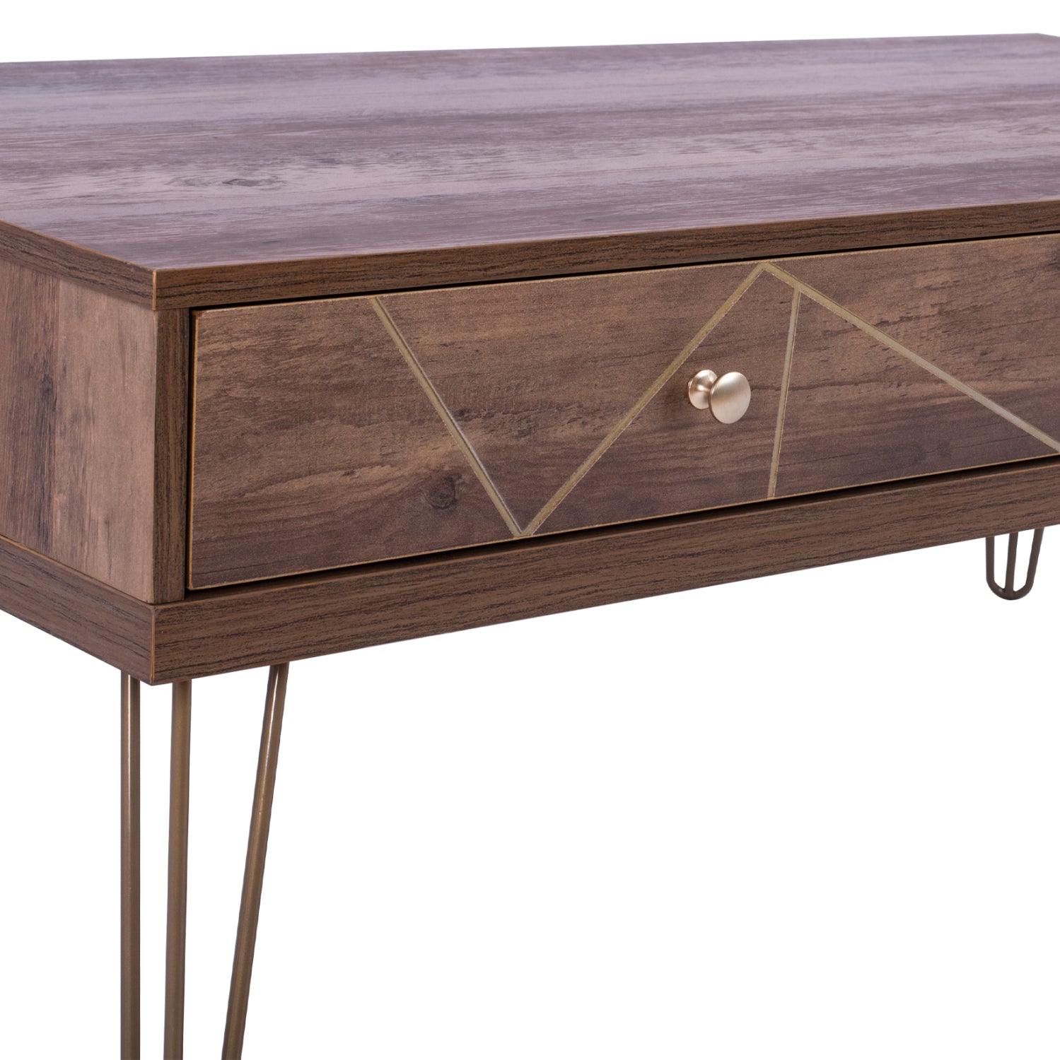 Coffee Table Kaitlyn HM8651 Walnut with gold 110x59x42,5 cm.
