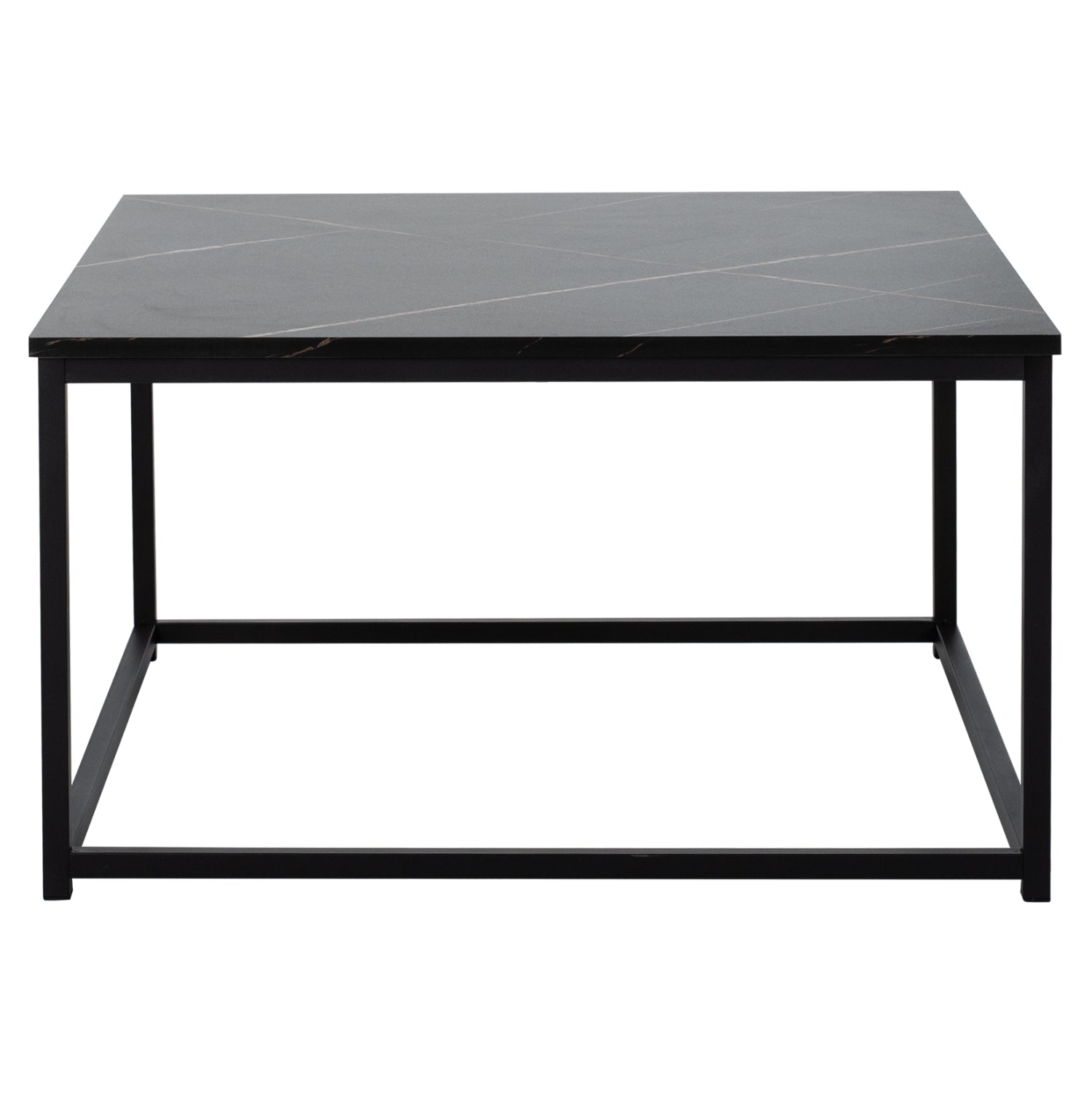 COFFEE TABLE BRAYLEN HM8942.13 SQUARE WITH MELAMINE BLACK MARBLE LOOK 75x75x43Hcm.