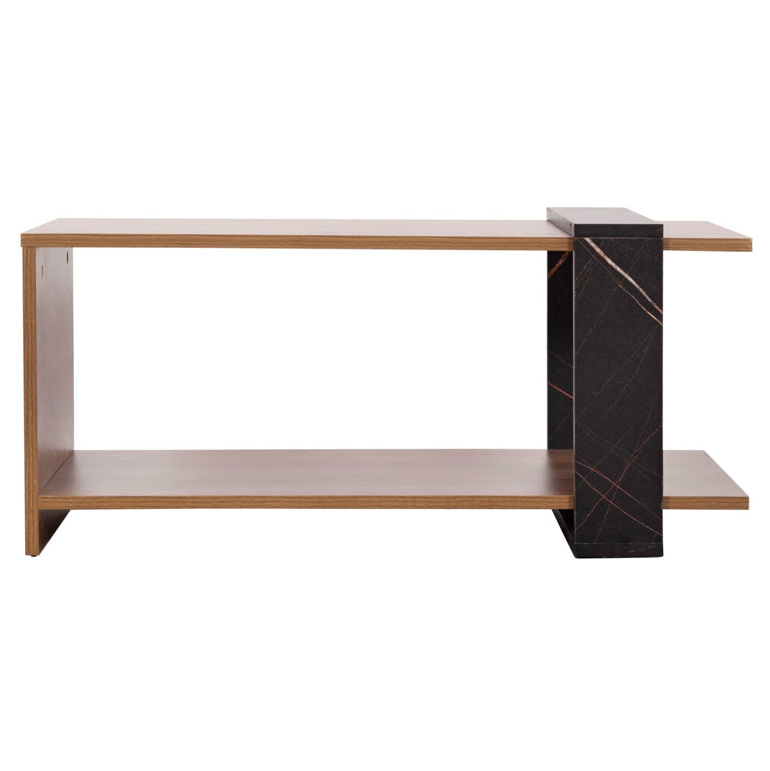 COFFEE TABLE WILMA HM8950.12 MELAMINE IN NATURAL-BLACK MARBLE 80Χ50Χ35Hcm.