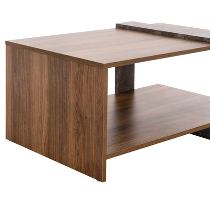 COFFEE TABLE WILMA HM8950.13 MELAMINE IN NATURAL-GREYISH STONE TEXTURE 80Χ50Χ35Hcm.