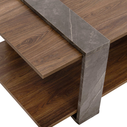 COFFEE TABLE WILMA HM8950.13 MELAMINE IN NATURAL-GREYISH STONE TEXTURE 80Χ50Χ35Hcm.