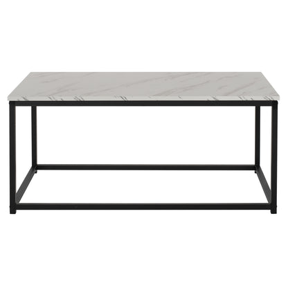 COFFEE TABLE SAFFRON HM8975.12 MELAMINE WHITE MARBLE LOOK 95x55x43Hcm.