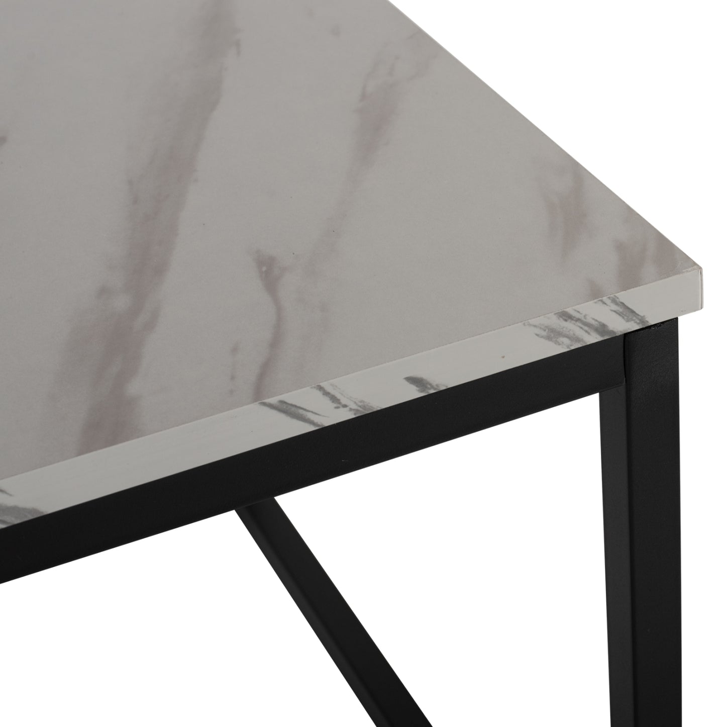 COFFEE TABLE SAFFRON HM8975.12 MELAMINE WHITE MARBLE LOOK 95x55x43Hcm.