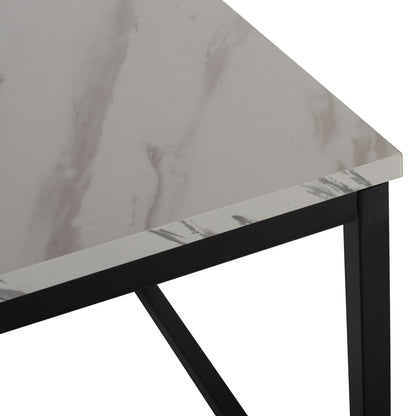 COFFEE TABLE SAFFRON HM8975.12 MELAMINE WHITE MARBLE LOOK 95x55x43Hcm.