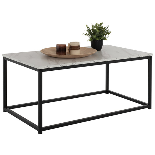 COFFEE TABLE SAFFRON HM8975.12 MELAMINE WHITE MARBLE LOOK 95x55x43Hcm.