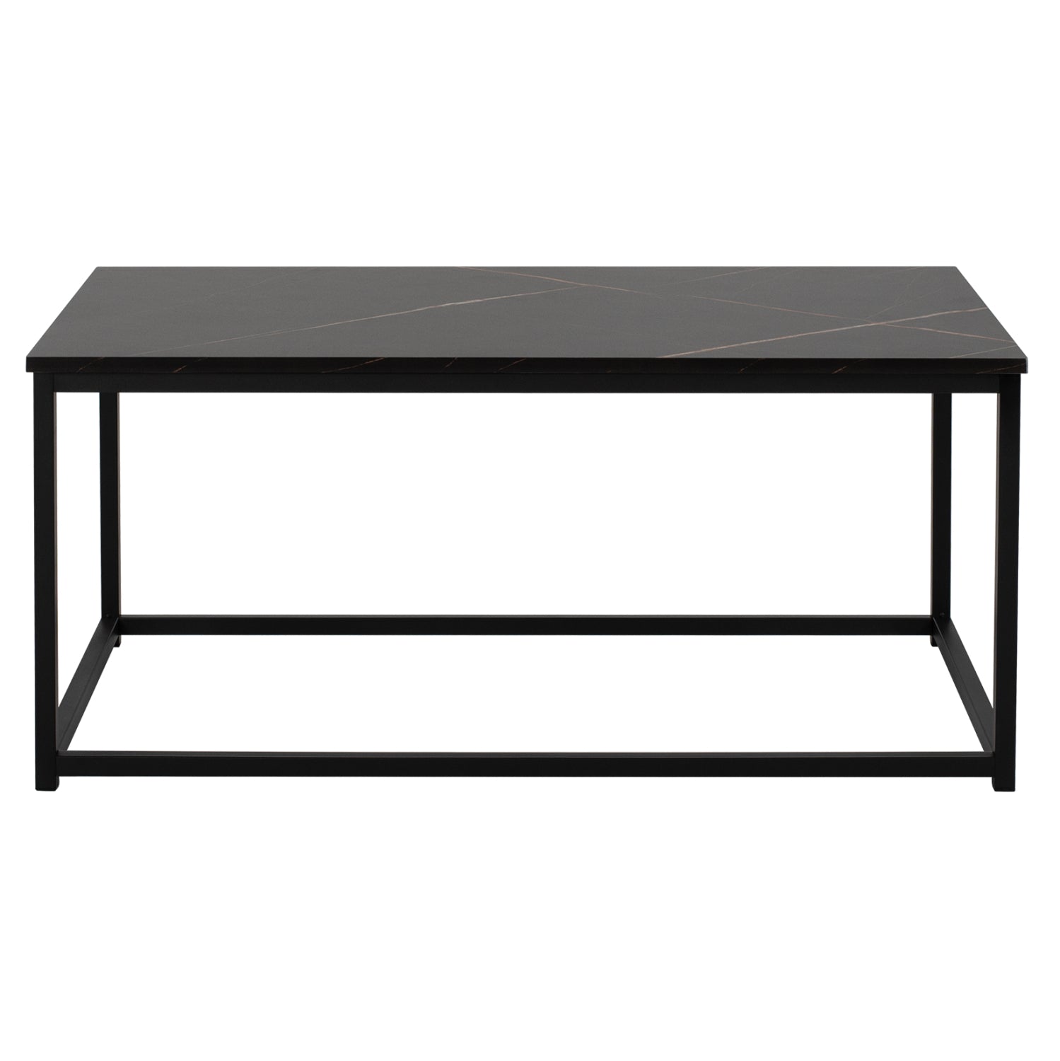 COFFEE TABLE SAFFRON HM8975.13 MELAMINE BLACK MARBLE LOOK 95Χ55Χ43Hcm.