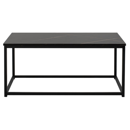 COFFEE TABLE SAFFRON HM8975.13 MELAMINE BLACK MARBLE LOOK 95Χ55Χ43Hcm.