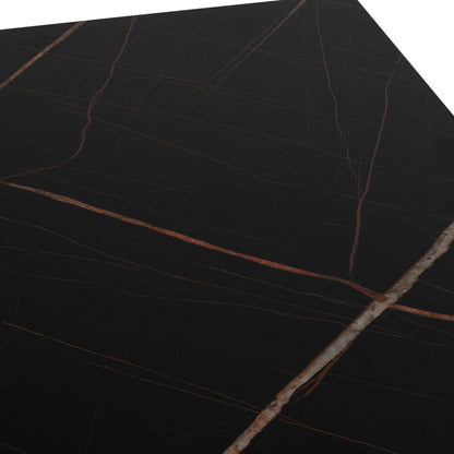 COFFEE TABLE SAFFRON HM8975.13 MELAMINE BLACK MARBLE LOOK 95Χ55Χ43Hcm.
