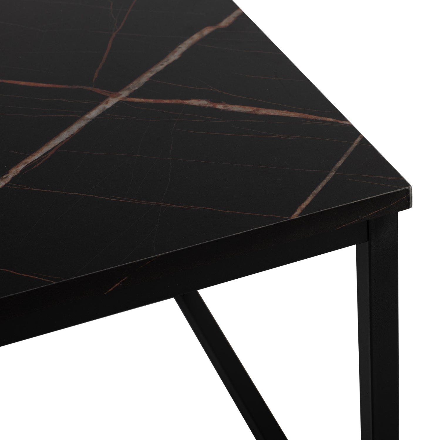 COFFEE TABLE SAFFRON HM8975.13 MELAMINE BLACK MARBLE LOOK 95Χ55Χ43Hcm.
