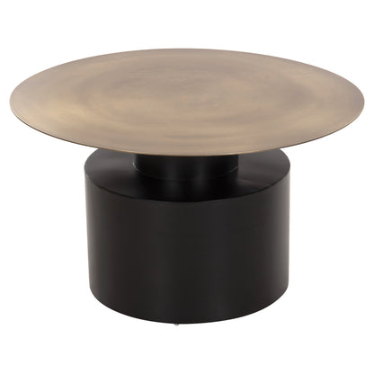COFFEE TABLE CUTTY HM9722 METAL IN BLACK AND ANTIQUE BRASS Φ76x45,5Hcm.