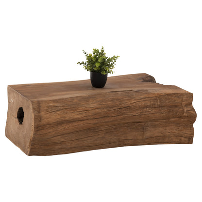 COFFEE TABLE TORANKU HM9796 SOLID TEAK TRUNK IN NATURAL