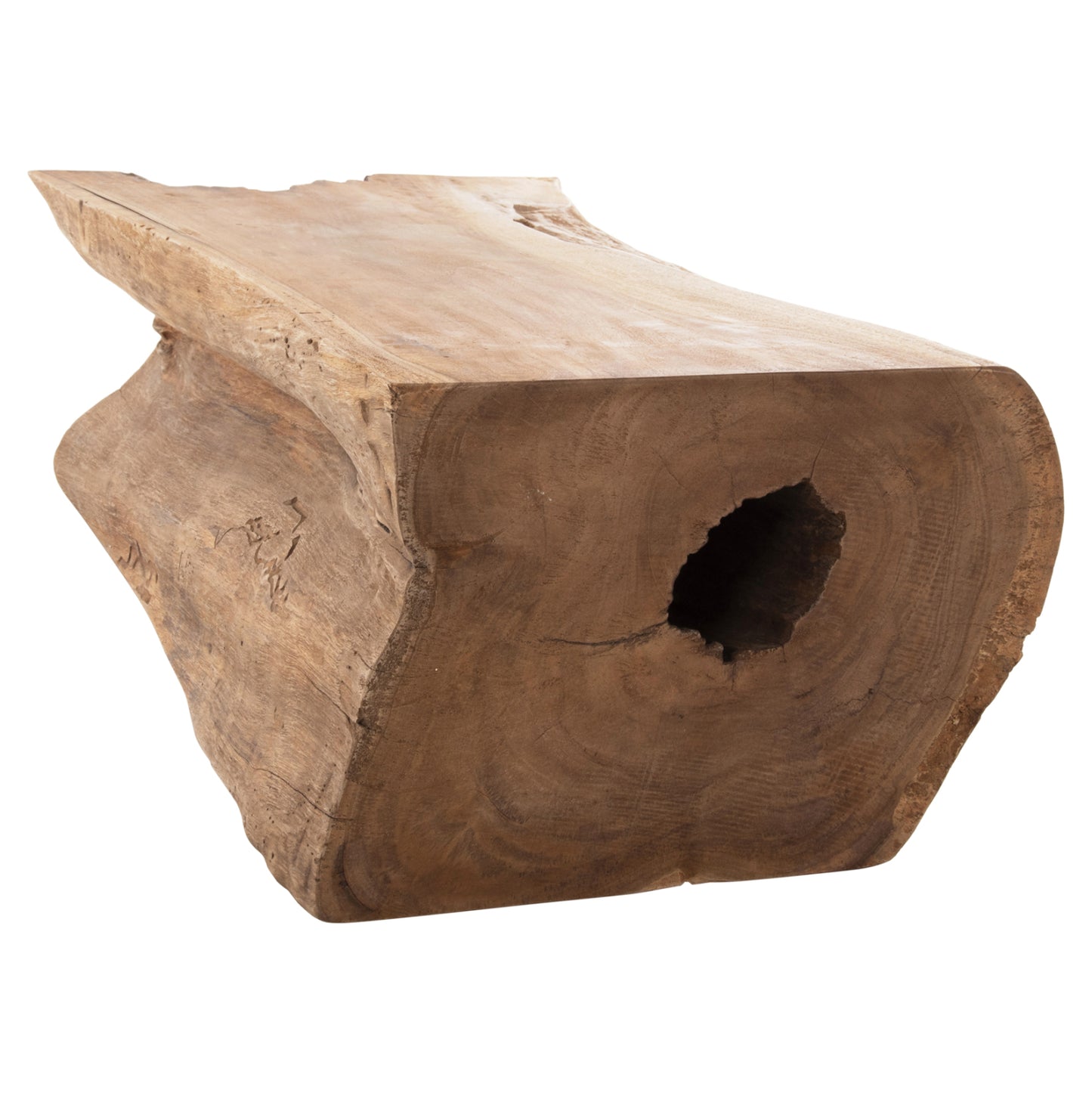 COFFEE TABLE TORANKU HM9796 SOLID TEAK TRUNK IN NATURAL
