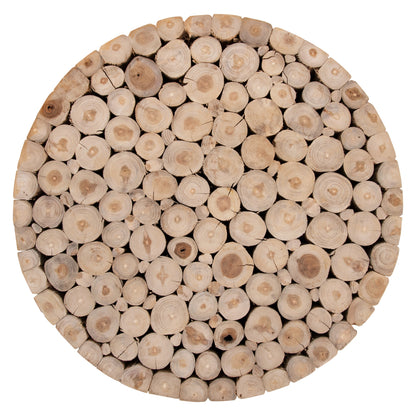 COFFEE TABLE HM9804 TEAK WOOD IN NATURAL Φ80x46Hcm.