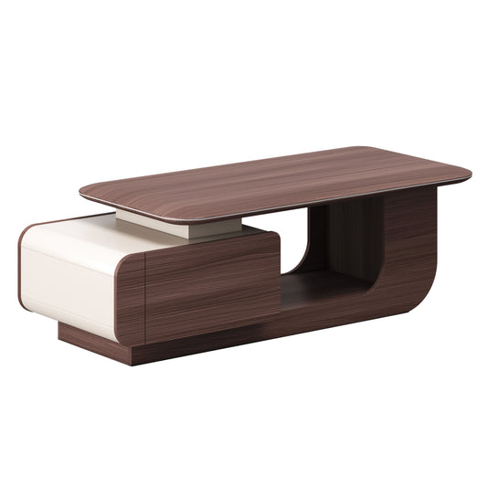 OFFICE COFFEE TABLE SERIES PRESIDENT HM2150 MELAMINE IN WALNUT-BEIGE 140x60x45Hcm.