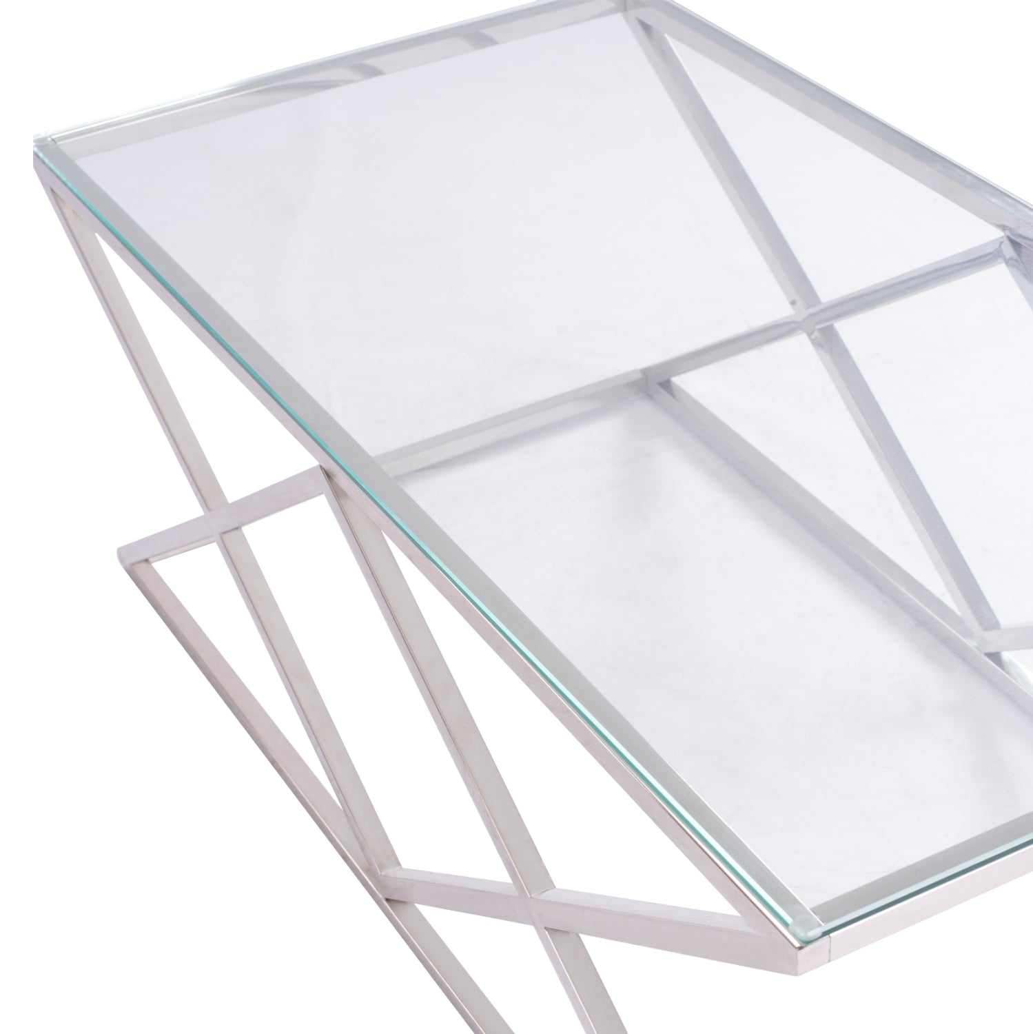 COFFEE TABLE HOLLAND HM8624.01 WITH GLASS AND CHROME BASE 120X60Χ45 EK.
