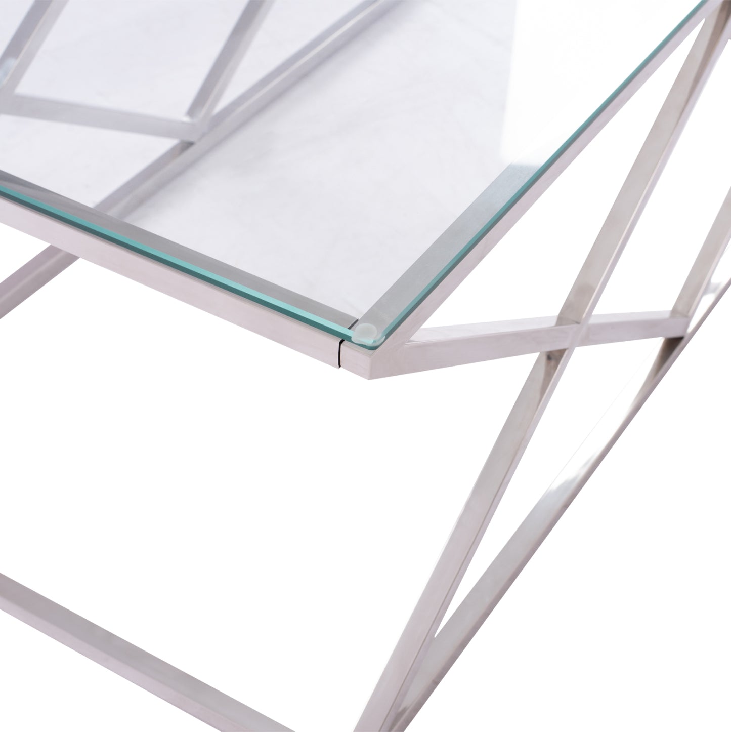 COFFEE TABLE HOLLAND HM8624.01 WITH GLASS AND CHROME BASE 120X60Χ45 EK.