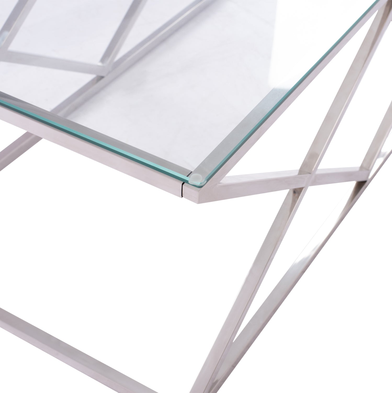 COFFEE TABLE HOLLAND HM8624.01 WITH GLASS AND CHROME BASE 120X60Χ45 EK.