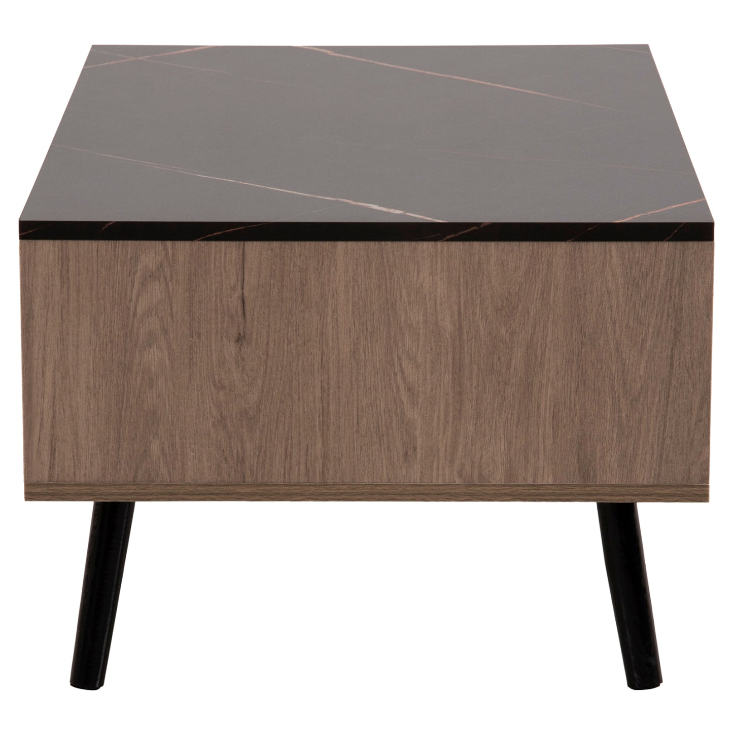 COFFEE TABLE WITH SHELF GUNNEZ HM9036.21 WALNUT & BLACK MARBLE LOOK 90x54x38.5H cm.