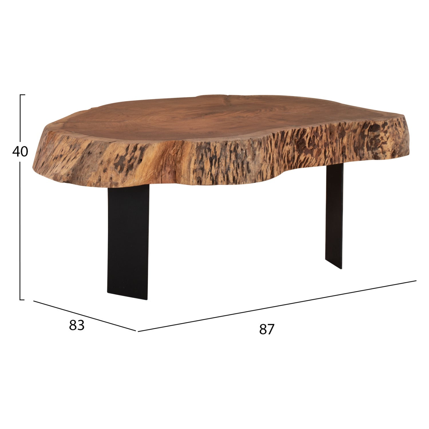 COFFEE TABLE BRIGGS HM8776.11 SOLID ACACIA 80-87x50-83x40H