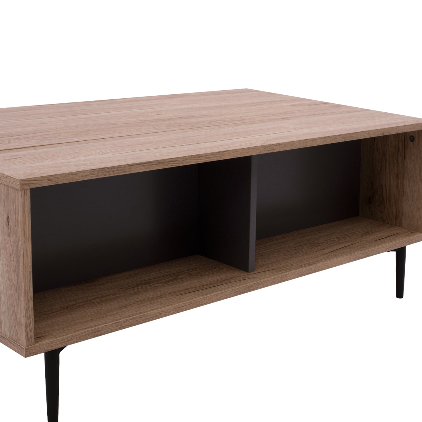 COFFEE TABLE MARGARIT LIFTABLE MELAMINE IN OAK-GREY COLOR 100x58x39-53Ycm.HM8677.11
