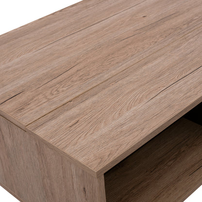 COFFEE TABLE MARGARIT LIFTABLE MELAMINE IN OAK-GREY COLOR 100x58x39-53Ycm.HM8677.11