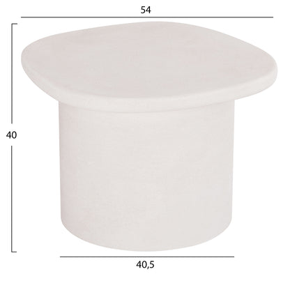 COFFEE TABLE OVAL SERIES SANTORINI HM18054 MDF IN OFF-WHITE COLOR 54x54.5x40Hcm.