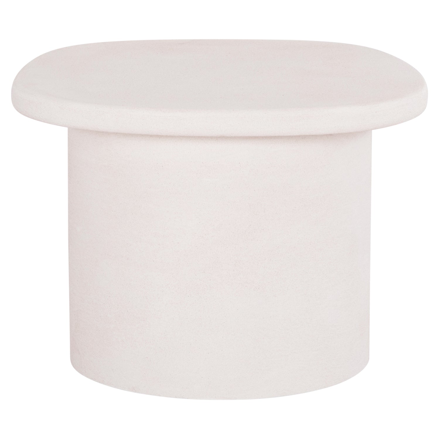 COFFEE TABLE OVAL SERIES SANTORINI HM18054 MDF IN OFF-WHITE COLOR 54x54.5x40Hcm.
