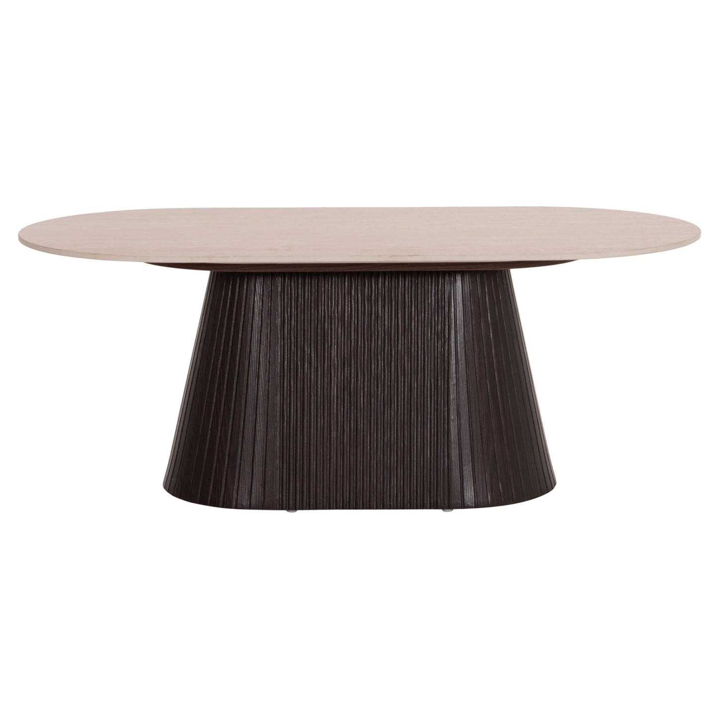 COFFEE TABLE OVAL CATER HM18321 CERAMIC TOP WITH TRAVERTINE STONE LOOK--MDF BASE 120x60x46H