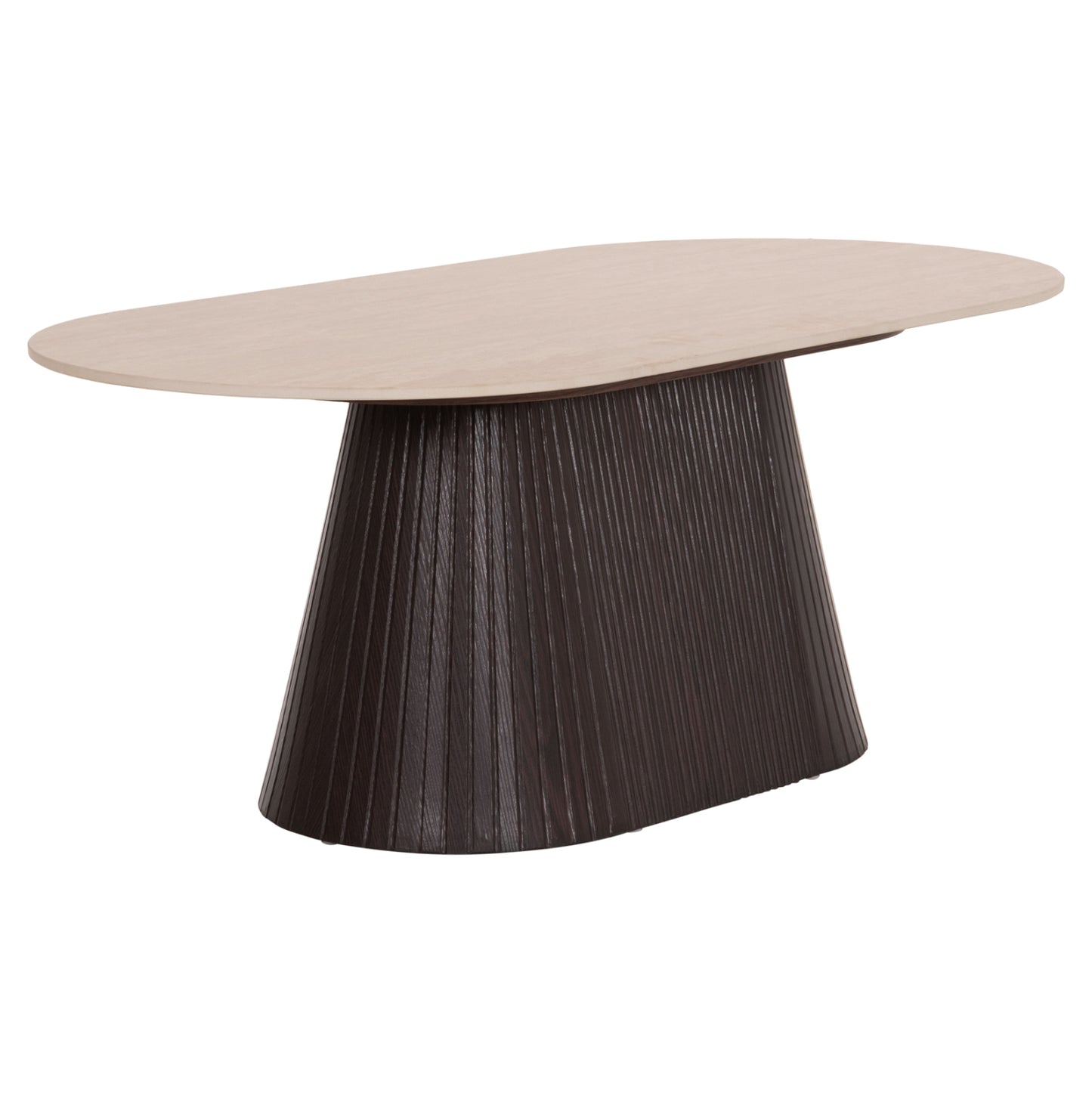 COFFEE TABLE OVAL CATER HM18321 CERAMIC TOP WITH TRAVERTINE STONE LOOK--MDF BASE 120x60x46H