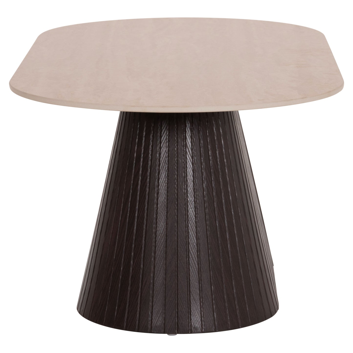 COFFEE TABLE OVAL CATER HM18321 CERAMIC TOP WITH TRAVERTINE STONE LOOK--MDF BASE 120x60x46H