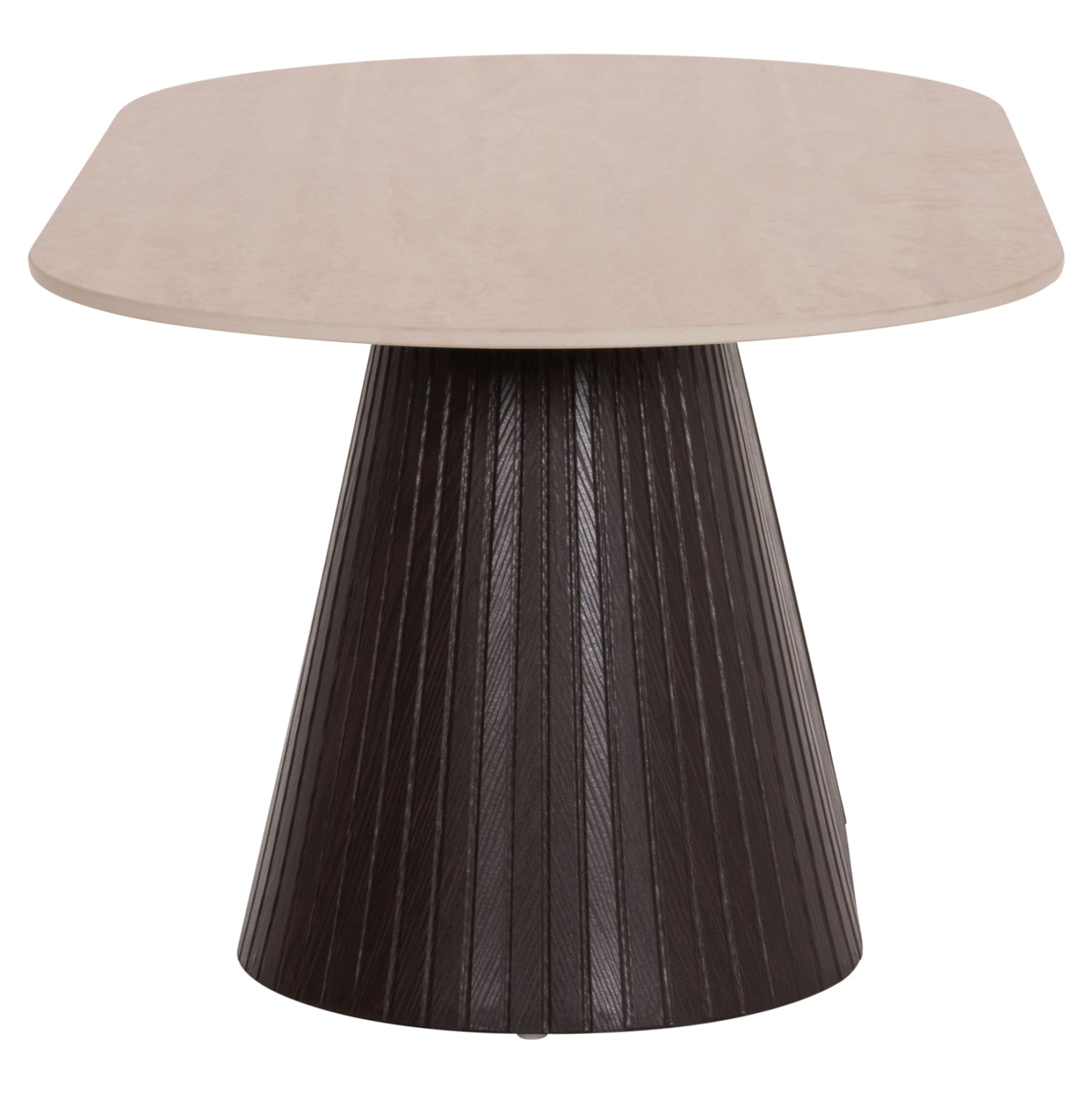 COFFEE TABLE OVAL CATER HM18321 CERAMIC TOP WITH TRAVERTINE STONE LOOK--MDF BASE 120x60x46H