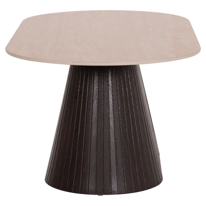 COFFEE TABLE OVAL CATER HM18321 CERAMIC TOP WITH TRAVERTINE STONE LOOK--MDF BASE 120x60x46H