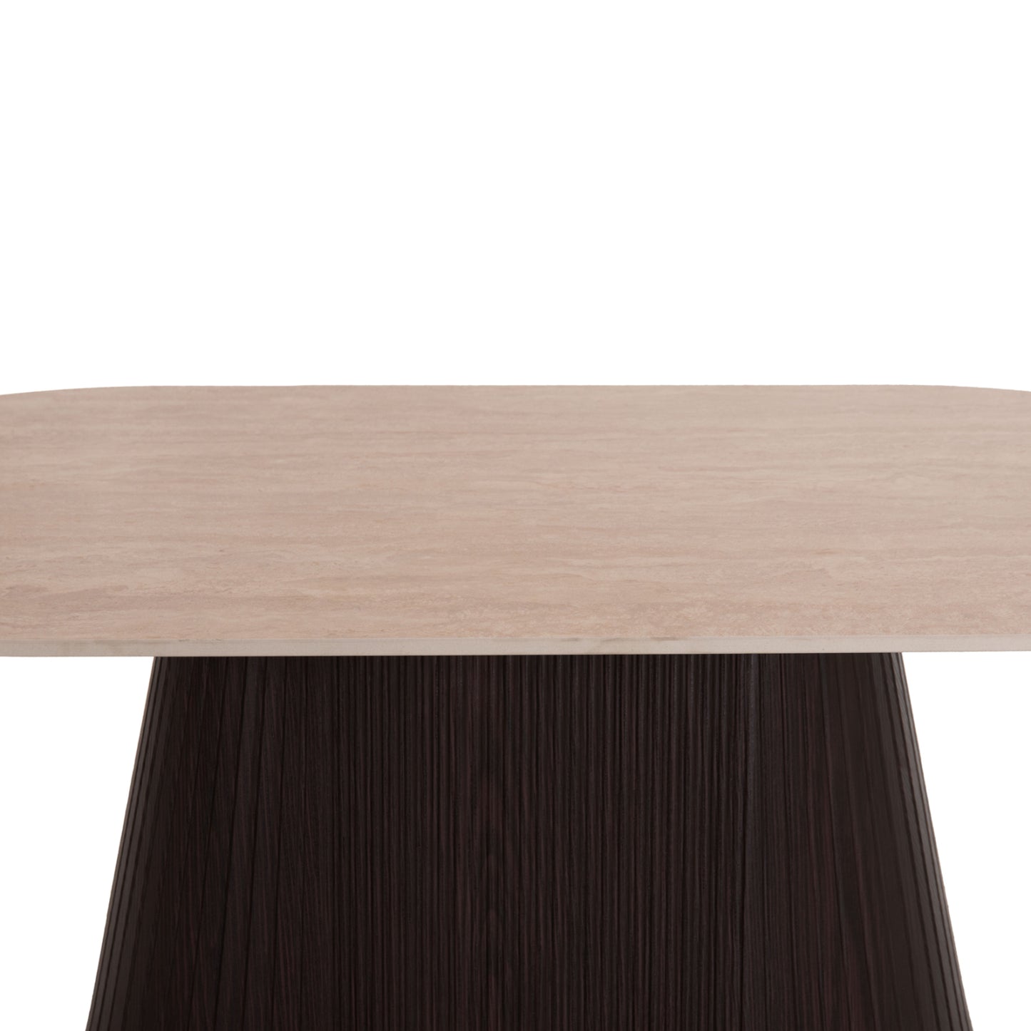 COFFEE TABLE OVAL CATER HM18321 CERAMIC TOP WITH TRAVERTINE STONE LOOK--MDF BASE 120x60x46H