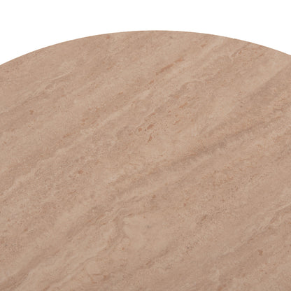 COFFEE TABLE OVAL CATER HM18321 CERAMIC TOP WITH TRAVERTINE STONE LOOK--MDF BASE 120x60x46H