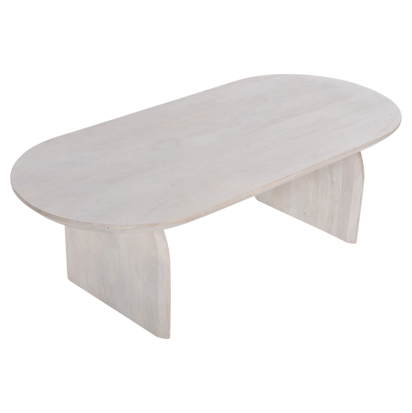 COFFEE TABLE OVAL HONKY HM9710 SOLID MANGO WOOD IN WHITE 130x60x40Hcm.