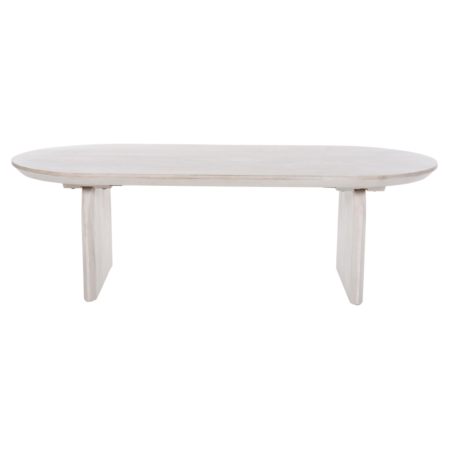 COFFEE TABLE OVAL HONKY HM9710 SOLID MANGO WOOD IN WHITE 130x60x40Hcm.
