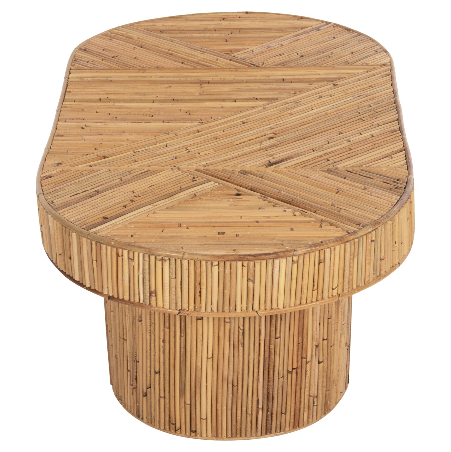 COFFEE TABLE OVAL TOP GATSBY HM9870 RATTAN IN NATURAL COLOR 110x59x39Hcm.