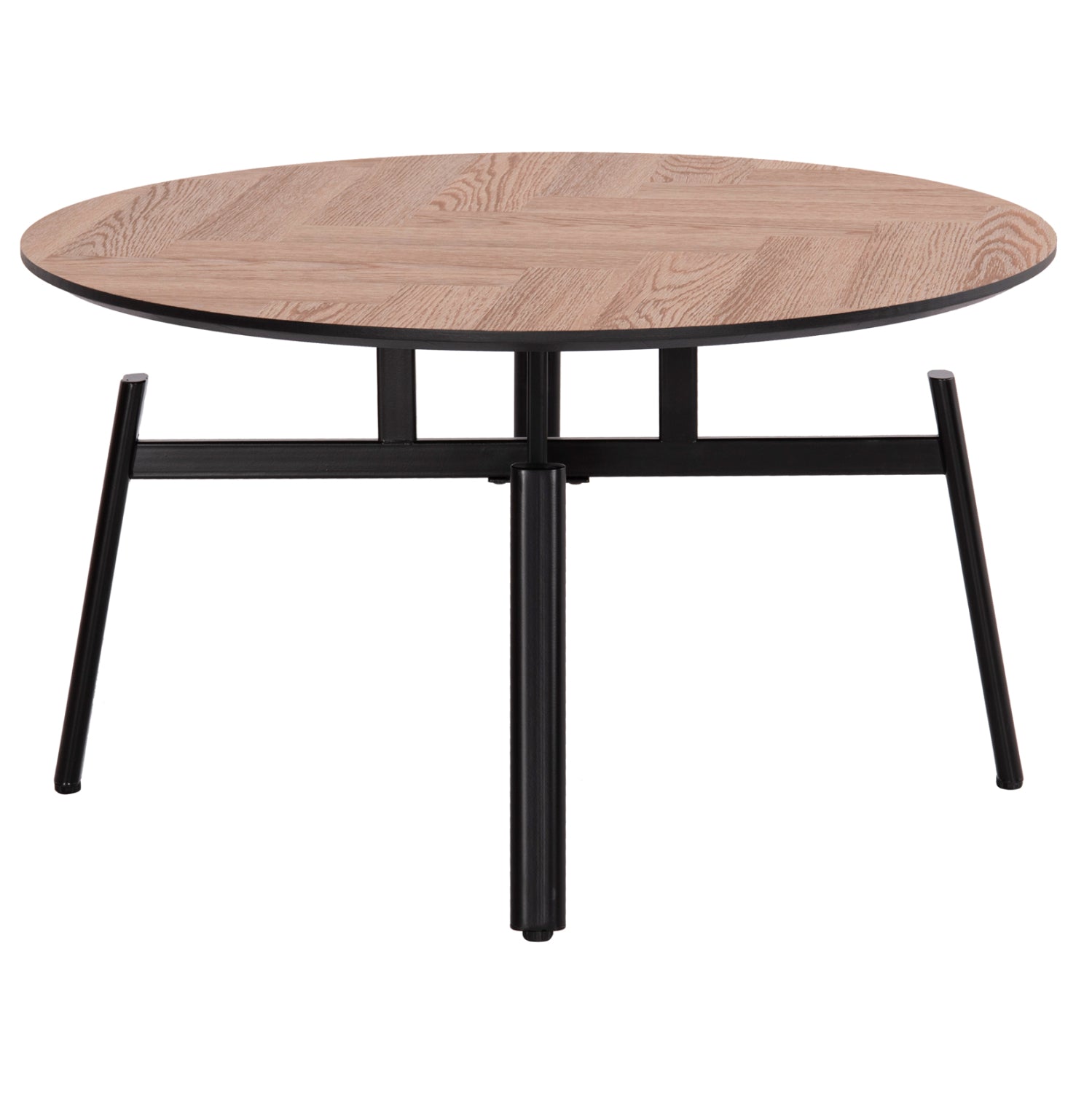 COFFEE TABLE SWIVELLING NORTON HM18035.03 METAL LEGS IN BLACK-MDF TOP IN SONAMA Φ80x45.5Hcm.